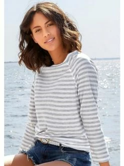 Bekleidung H.I.S 3/4-Arm-Shirt In Blau, Grau Günstig Kaufen -HIS SHOP h i s 3 4 arm shirt in blau grau 2