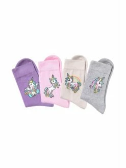 Bekleidung H.I.S Basicsocken In 1x Ecru, 1x Rosa, 1x Lila, 1x Hellgrau-meliert Günstig Kaufen