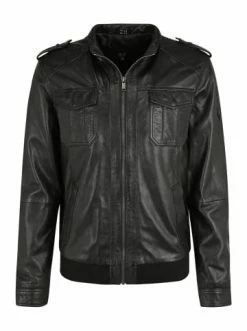 Bekleidung H.I.S Bikerjacke Lederjacke "SANDER" In Schwarz Günstig Kaufen