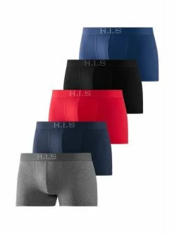 Bekleidung H.I.S Boxer In Grau-meliert, Schwarz, Navy, Rot, Blau Günstig Kaufen
