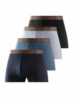 Bekleidung H.I.S Boxer In Navy, Blau-meliert, Grau-meliert, Schwarz Günstig Kaufen