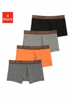 Bekleidung H.I.S Boxer In Orange, Anthrazit-meliert, Schwarz, Grau-meliert Günstig Kaufen