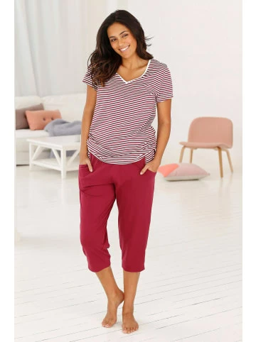 Umstands- & Stillmode H.I.S Capri-Pyjama In Bordeaux-gestreift Günstig Kaufen 3 Umstands- & Stillmode H.I.S Capri-Pyjama In Bordeaux-gestreift Günstig Kaufen – Bild 3