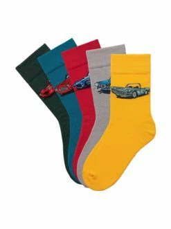 Bekleidung H.I.S Freizeitsocken In 1x Gelb, 1x Grün, 1x Rot, 1x Blau, 1x Grau Günstig Kaufen
