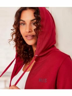 Outdoor & Sport H.I.S Kapuzensweatjacke In Rot Günstig Kaufen -HIS SHOP h i s kapuzensweatjacke in rot 3