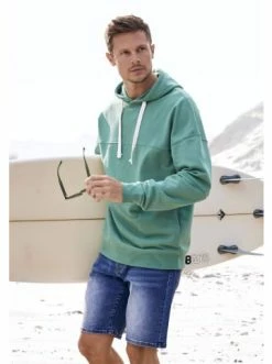 Bekleidung H.I.S Kapuzensweatshirt In Grün Günstig Kaufen -HIS SHOP h i s kapuzensweatshirt in grun 2