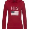 Bekleidung H.I.S Kapuzensweatshirt In Rot Günstig Kaufen