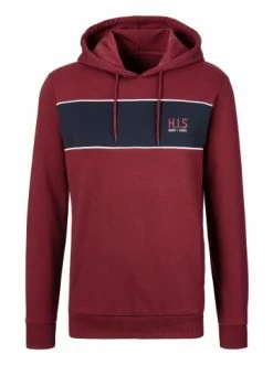 Bekleidung H.I.S Kapuzensweatshirt In Rot-navy Günstig Kaufen