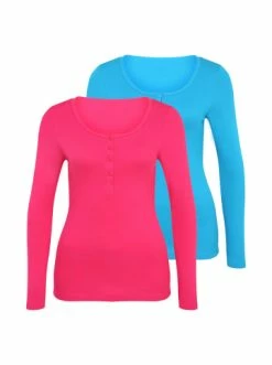 Bekleidung H.I.S Langarmshirt In Pink, Petrol Günstig Kaufen