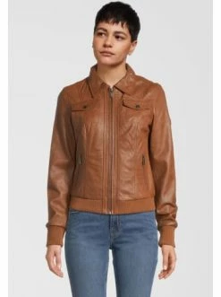 Bekleidung H.I.S Lederjacke Mit Hemdkragen In D Cognac Günstig Kaufen