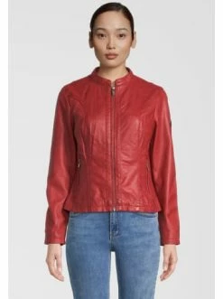 Bekleidung H.I.S Lederjacke Mit Label-Detail In Red Günstig Kaufen