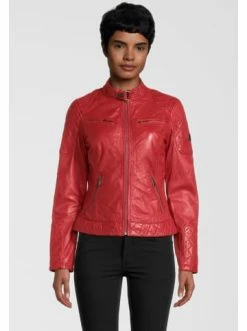 Bekleidung H.I.S Lederjacke Mit Lederbesatz-Details In Red Günstig Kaufen