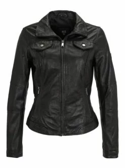 Bekleidung H.I.S Lederjacke Mit Reversekragen In Black Günstig Kaufen -HIS SHOP h i s lederjacke mit reversekragen in black 4