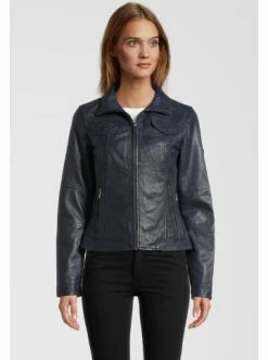 Bekleidung H.I.S Lederjacke Mit Reversekragen In Navy Günstig Kaufen