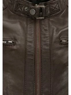 Bekleidung H.I.S Lederjacke Mit Schnalle In D Brown Günstig Kaufen -HIS SHOP h i s lederjacke mit schnalle in d brown 3