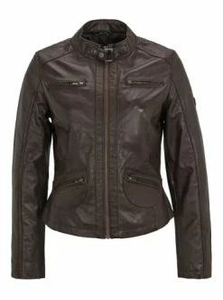 Bekleidung H.I.S Lederjacke Mit Schnalle In D Brown Günstig Kaufen -HIS SHOP h i s lederjacke mit schnalle in d brown 4