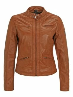 Bekleidung H.I.S Lederjacke Mit Schnalle In D Cognac Günstig Kaufen -HIS SHOP h i s lederjacke mit schnalle in d cognac 4