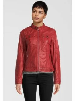 Bekleidung H.I.S Lederjacke Mit Stehkragen In Red Günstig Kaufen