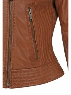 Bekleidung H.I.S Lederjacke Mit Steppnaht-Details In D Cognac Günstig Kaufen -HIS SHOP h i s lederjacke mit steppnaht details in d cognac 3