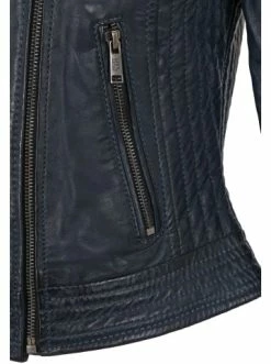 Bekleidung H.I.S Lederjacke Mit Steppnaht-Details In Navy Günstig Kaufen -HIS SHOP h i s lederjacke mit steppnaht details in navy 3