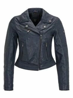 Bekleidung H.I.S Lederjacke Mit Steppnaht-Details In Navy Günstig Kaufen -HIS SHOP h i s lederjacke mit steppnaht details in navy 4