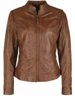 Bekleidung H.I.S Lederjacke SALENA In Cognac Günstig Kaufen -HIS SHOP h i s lederjacke salena in cognac 3
