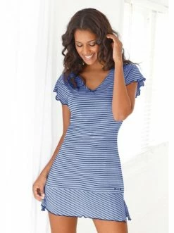 Umstands- & Stillmode H.I.S Nachthemd In Blau-geringelt Günstig Kaufen -HIS SHOP h i s nachthemd in blau geringelt 3