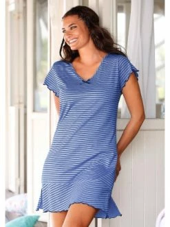 Umstands- & Stillmode H.I.S Nachthemd In Blau-geringelt Günstig Kaufen -HIS SHOP h i s nachthemd in blau geringelt 5