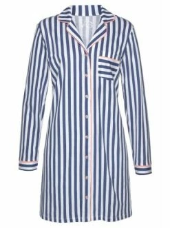 Umstands- & Stillmode H.I.S Nachthemd In Blau-weiß-peach Günstig Kaufen
