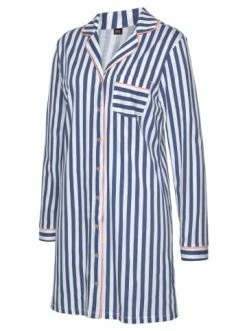 Umstands- & Stillmode H.I.S Nachthemd In Blau-weiß-peach Günstig Kaufen -HIS SHOP h i s nachthemd in blau weiss peach 3