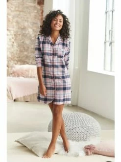 Umstands- & Stillmode H.I.S Nachthemd In Lila-blau-rosa-kariert Günstig Kaufen -HIS SHOP h i s nachthemd in lila blau rosa kariert 4