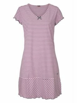 Umstands- & Stillmode H.I.S Nachthemd In Rosa-geringelt Günstig Kaufen