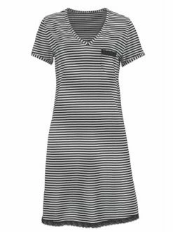 Umstands- & Stillmode H.I.S Nachthemd In Schwarz-gestreift Günstig Kaufen