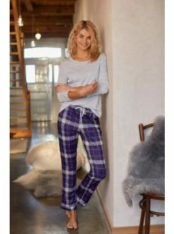 Umstands- & Stillmode H.I.S Pyjama In Blau-kariert Günstig Kaufen -HIS SHOP h i s pyjama in blau kariert 2