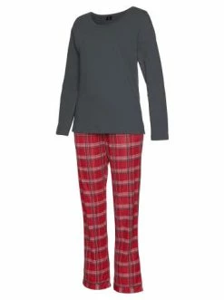 Umstands- & Stillmode H.I.S Pyjama In Braun-orange-kariert Günstig Kaufen -HIS SHOP h i s pyjama in braun orange kariert 2