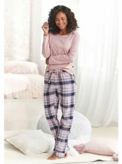 Umstands- & Stillmode H.I.S Pyjama In Lila-blau-rosa-kariert Günstig Kaufen -HIS SHOP h i s pyjama in lila blau rosa kariert 2