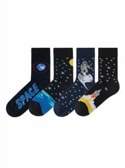 Bekleidung H.I.S Socken In 2x Blau-gemustert, 2x Schwarz-gemustert Günstig Kaufen