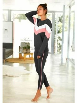 Bekleidung H.I.S Sweatshirt In Anthrazit-rosa-weiß Günstig Kaufen -HIS SHOP h i s sweatshirt in anthrazit rosa weiss 3