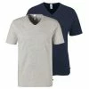 Bekleidung H.I.S T-Shirts 2er Pack In Blau / Grau Günstig Kaufen