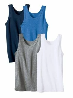 Bekleidung H.I.S Unterhemd In Marine, Hellblau-meliert, Weiß, Grau-meliert Günstig Kaufen